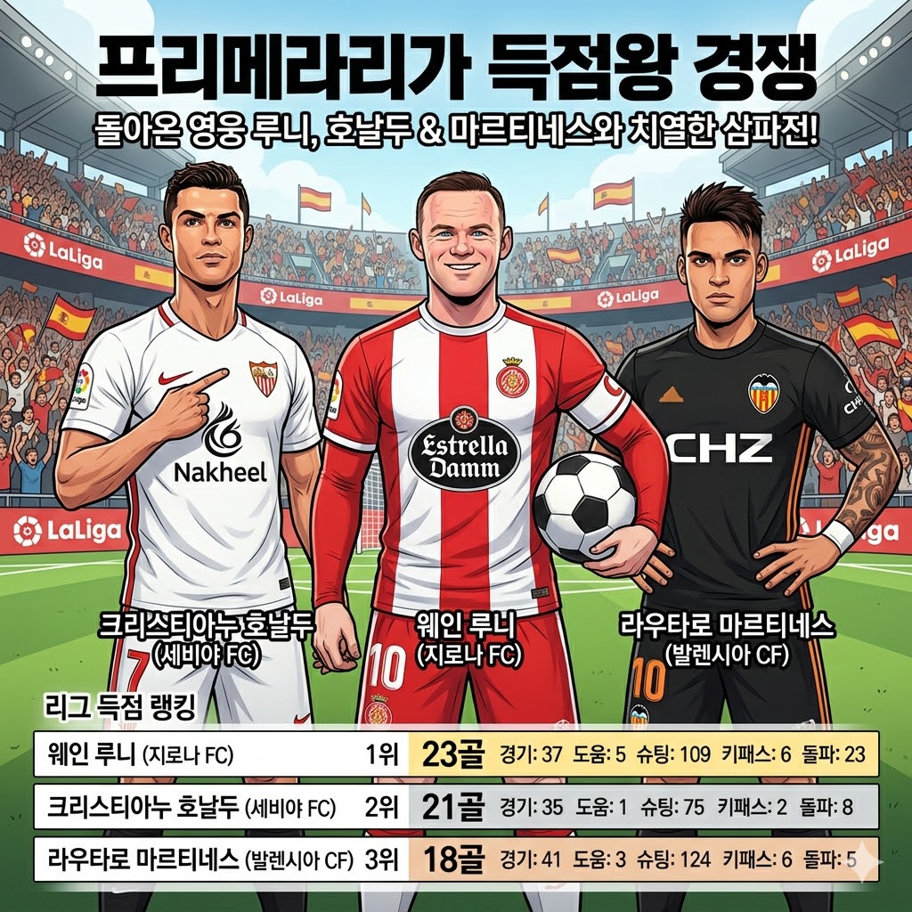 웨인 루니 프리메라리가 득점왕 등극호날두 마르티네